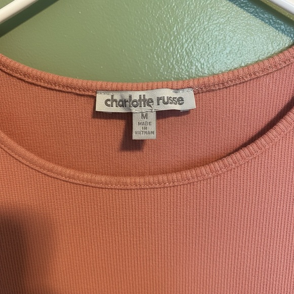 Charlotte Russe Coral Cold Shoulder Tee - Picture 3 of 3